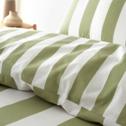 Catherine Lansfield Cove Stripe Green Duvet Cover Set Single Bedding Set - thumbnail 4