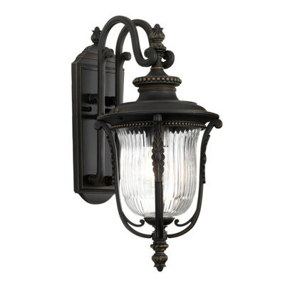 Elegant Outdoor Ip44 Wall Light Lantern In Rubbed Bronze Finish