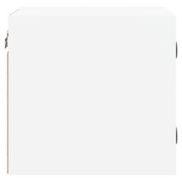 Berkfield Bedside Cabinet With Glass Door White 35X37X35 Cm - thumbnail 7