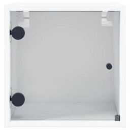 Berkfield Bedside Cabinet With Glass Door White 35X37X35 Cm - thumbnail 6