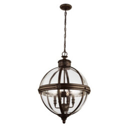 Luminosa Lighting Elstead Adams 4 Light Ceiling Chandelier Pendant Light British Bronze, E14