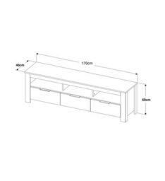 Furneo Tv Stand Oak Dark Effect Display Cabinet Sideboard Set Led Light Prestigio 2/4/6 - thumbnail 3