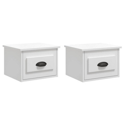 Berkfield Elegant Wall-Mounted Bedside Cabinets 2 Pcs High Gloss White 41.5X36X28Cm - image 1