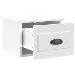 Berkfield Elegant Wall-Mounted Bedside Cabinets 2 Pcs High Gloss White 41.5X36X28Cm - thumbnail 6