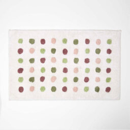 Homescapes Multi Colour 100% Cotton Bath Mat Tufted Polka Dot Design, 50 X 80 Cm - thumbnail 1