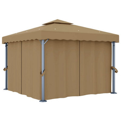 Berkfield Gazebo With Curtain 3X3 M Taupe Aluminium - image 1