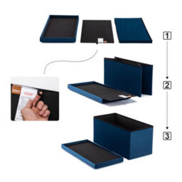 Hnnhome 82X40X40Cm Velvet Pouffe Folding Storage Ottoman Footstool Box Toy Chest With Lid, Foldable Foot Stool Seat In Navy - thumbnail 4