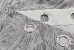 Luxury Living Chenille Jacquard Lined Ring Top Eyelet Curtains Silver - thumbnail 5