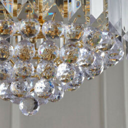 3 Light Chandelier Pendant Brass & Clear Shade Hanging Ceiling Feature Lamp Bulb - thumbnail 3