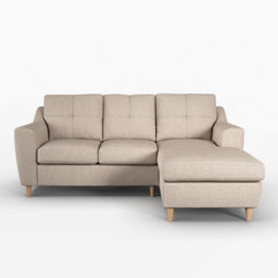 Furnishings For Less UK Baxter Fabric L Shaped 3 Seater Corner Sofa With Chaise Oatmeal Right Hand Facing - thumbnail 3