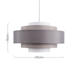 Valuelights Hampshire Modern 3 Tone Grey 5 Tier Cylinder Ceiling Light Shade (D)35Cm - thumbnail 9