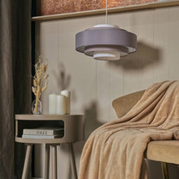 Valuelights Hampshire Modern 3 Tone Grey 5 Tier Cylinder Ceiling Light Shade (D)35Cm - thumbnail 2