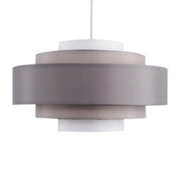 Valuelights Hampshire Modern 3 Tone Grey 5 Tier Cylinder Ceiling Light Shade (D)35Cm - thumbnail 6