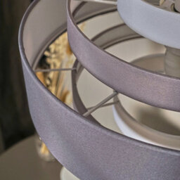 Valuelights Hampshire Modern 3 Tone Grey 5 Tier Cylinder Ceiling Light Shade (D)35Cm - thumbnail 4