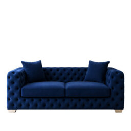 Stratus Interiors Ashley Navy Blue Chesterfield Scatter Back Sofa Collection For Statement Living Rooms-2 Seater - thumbnail 5