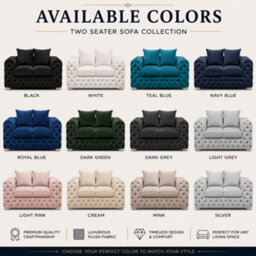 Stratus Interiors Ashley Navy Blue Chesterfield Scatter Back Sofa Collection For Statement Living Rooms-2 Seater - thumbnail 8