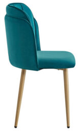 Nordlys Set Of 2 Metal And Blue Fabric Dining Chairs Vintage Style Dining Room - thumbnail 5