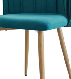 Nordlys Set Of 2 Metal And Blue Fabric Dining Chairs Vintage Style Dining Room - thumbnail 7