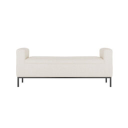 Wyld Haus Brooklyn Ivory Linen Bench With Matt Black Legs - thumbnail 3