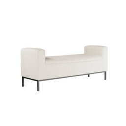 Wyld Haus Brooklyn Ivory Linen Bench With Matt Black Legs - thumbnail 2
