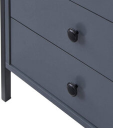 Timber Art Design Zahra Bedside Table Cabinet Bedroom Furniture Nightstand 3 Drawer Dark Grey - thumbnail 2