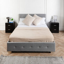 Home Treats 2 Drawer Bedside Table Black (Set Of 1) - thumbnail 6