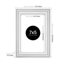 7X5 White Ornate Picture Frame (12.7 X 17.8Cm) Poster, Photo, Artwork, Gallery Wall Or Print - thumbnail 2