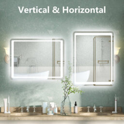 AVER-GROWTH Illuminated Bathroom Mirror With Led Lights Dimmable Demister Pad Motion Sensor Switch Vertical/horizontal Wall Mounted 900X650mm - thumbnail 5