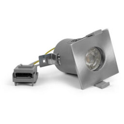 Brushed Chrome Gu10 Square Fire Rated Downlight - Ip65 - Se Home - thumbnail 1
