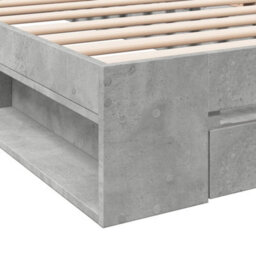 Berkfield Bed Frame With Drawer Without Mattress Concrete Grey 90X200 Cm - thumbnail 8