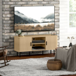 Homcom Tv Unit For Living Room, Tv Stand, Oak Tone - thumbnail 8