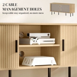 Homcom Tv Unit For Living Room, Tv Stand, Oak Tone - thumbnail 6