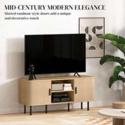 Homcom Tv Unit For Living Room, Tv Stand, Oak Tone - thumbnail 4