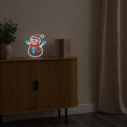 Samuel Alexander 30Cm Snowman Neon-Style Light Up Christmas Decoration With Usb Power Cable - thumbnail 3
