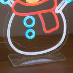 Samuel Alexander 30Cm Snowman Neon-Style Light Up Christmas Decoration With Usb Power Cable - thumbnail 6