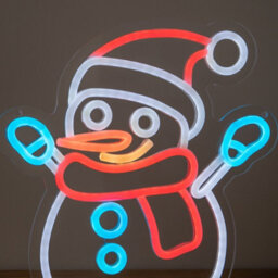 Samuel Alexander 30Cm Snowman Neon-Style Light Up Christmas Decoration With Usb Power Cable - thumbnail 5