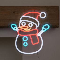Samuel Alexander 30Cm Snowman Neon-Style Light Up Christmas Decoration With Usb Power Cable - thumbnail 4