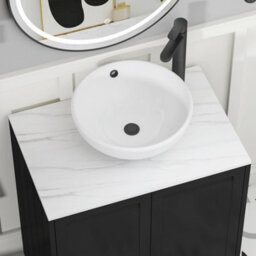Royal Bathrooms Royal Bathroom Elmore 800mm Matt Nocturne Black Wall Mounted Countertop Bathroom Vanity Unit 2 Drawer With Breeze Basin - thumbnail 4