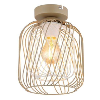 Luminosa Lighting Luminosa Dichti Semi Flush Ceiling Light Sand Colored Matt 1X E27 - image 1