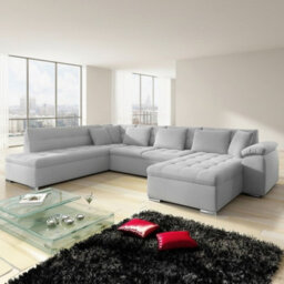 Niko Bis U Shaped Fold Out Corner Sofa Bed For Living Room With Storage Light Grey Right - thumbnail 1