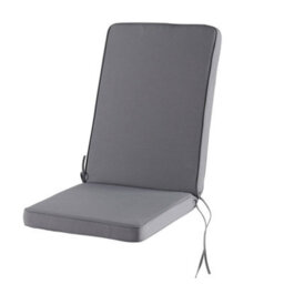 GoodHome Tiga Steel Grey Outdoor Rectangular High Back Seat Cushion - thumbnail 1