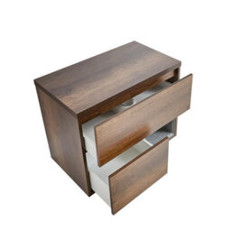 Homestylestore Dark Oak 800mm Wall Hung Bathroom Vanity Unit With Countertop Basin And Led Light - thumbnail 2