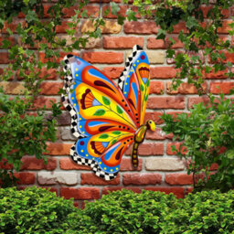 Taylor & Brown Metal Butterfly Wall Artcolourful Handcrafted Mexican Talavera Décor For Indoor/outdoor Garden & Patio - thumbnail 2