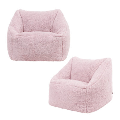 icon Kids Teddy Bear Armchair Bean Bag Pink Childrens Bean Bags Set Of 2 - image 1