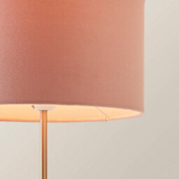 Valuelights Charles Brushed Chrome Table Lamp With Blush Velvet Shade - thumbnail 3