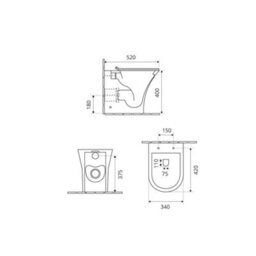 Homestylestore 600mm Light Oak Wc Unit Led Lit Shelf Toilet With Black Flush Button - thumbnail 5