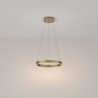 Luminosa Lighting Luminosa Maytoni Rim Modern Integrated Led Pendant Ceiling Light Brass, 40Cm, 3000K