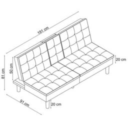Dorel Maine Futon 2 Seaters In Cream Corduroy - thumbnail 7