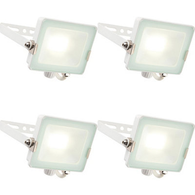 4 Pack Outdoor Waterproof Led Floodlight - 20W Cool White Led - Matt White - image 1