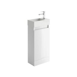 Plum&clay Condense Gloss White  Floor Standing Cloakroom Vanity Unit (W)390mm - thumbnail 1